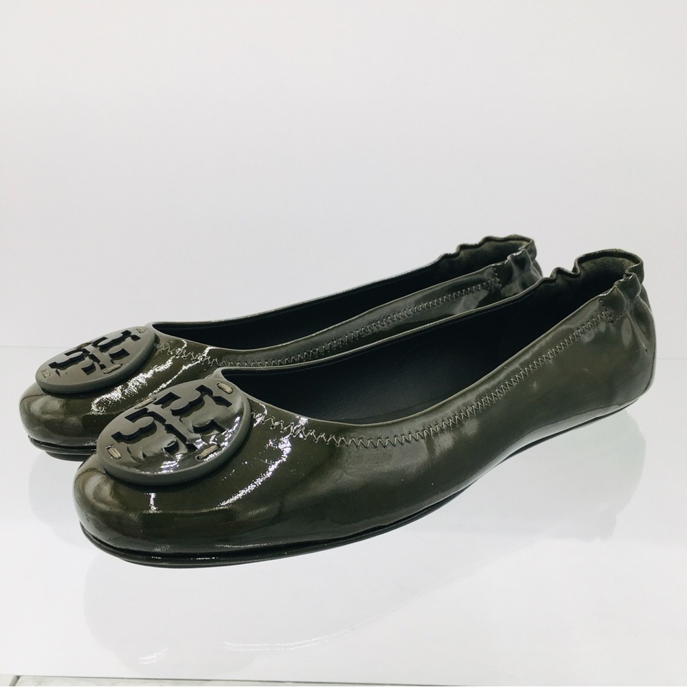 Tory Burch Minnie Travel Ballet Patent Leather Size 7 M